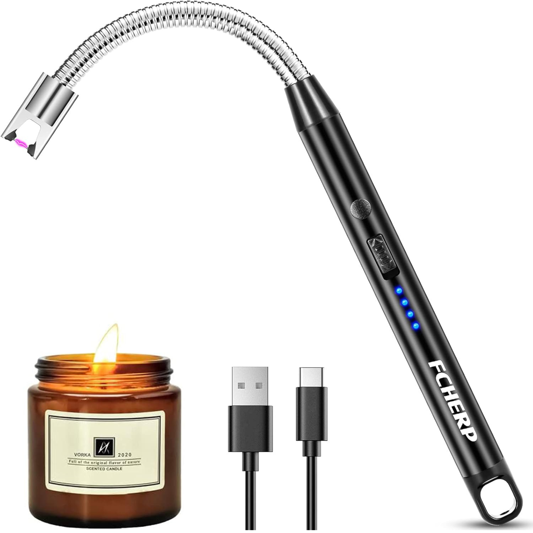 🔥📦 Pack « Allumez & rangez – Sans gaz, sans perceuse » *Briquet électrique rechargeable + Crochet rétractable 6 crochets – Domotique & rangement malin*