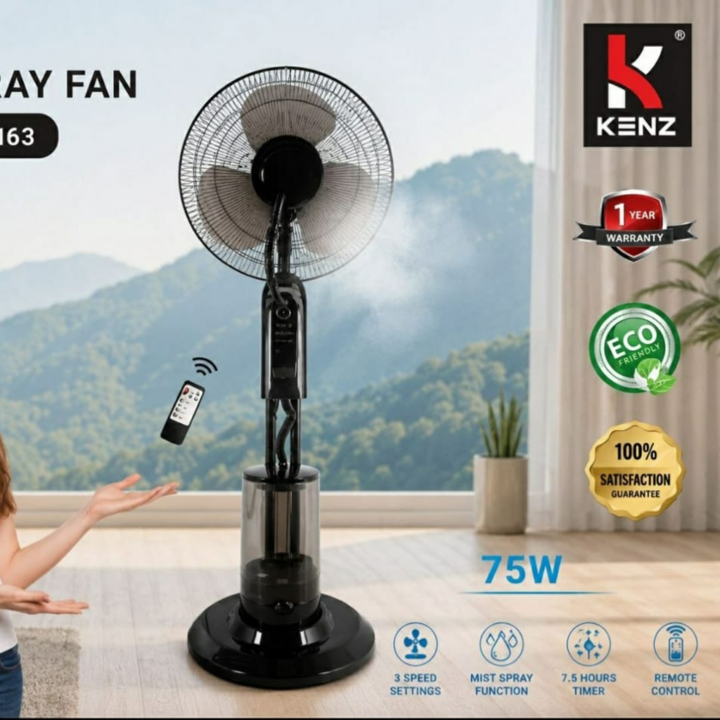 Ventilateur Brumisateur Haute Puissance 75W - Réservoir 3.2L, Télécommande et Minuterie 7.5h