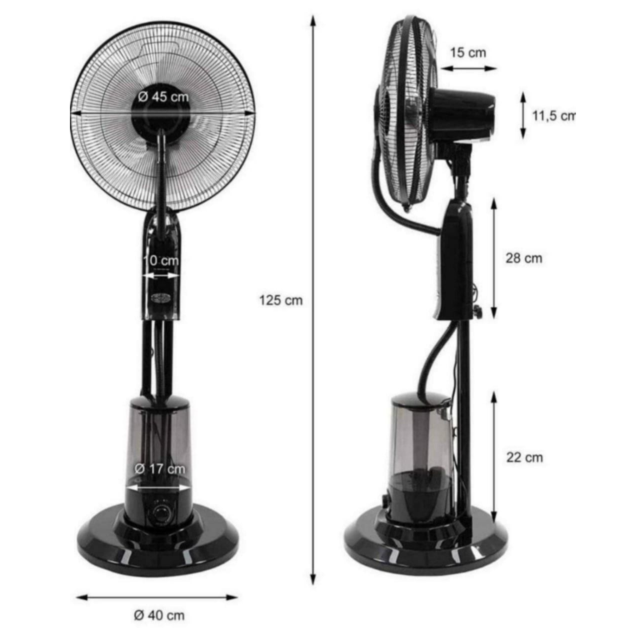 Ventilateur Brumisateur Haute Puissance 75W - Réservoir 3.2L, Télécommande et Minuterie 7.5h