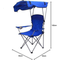 Chaise Pliante avec Parasol UPF 50+ | Confort Haut Dossier + Porte-Gobelet | 3 Coloris (Vert, Bleu, Rouge)