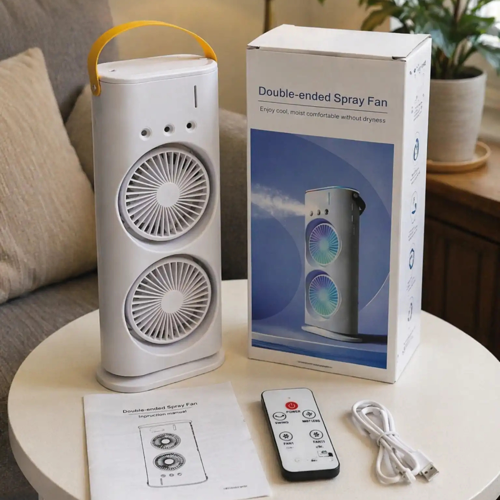Double Ventilation + Brumisation : Votre oasis de fraîcheur au bureau et à la maison