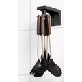 Crochet Rotatif Rétractable 6 Crochets – Organiser sans percer – Support Multifonction pour Cuisine, Salle de bain – Adhésif solide sans traces – Gain de place – 360° – Noir