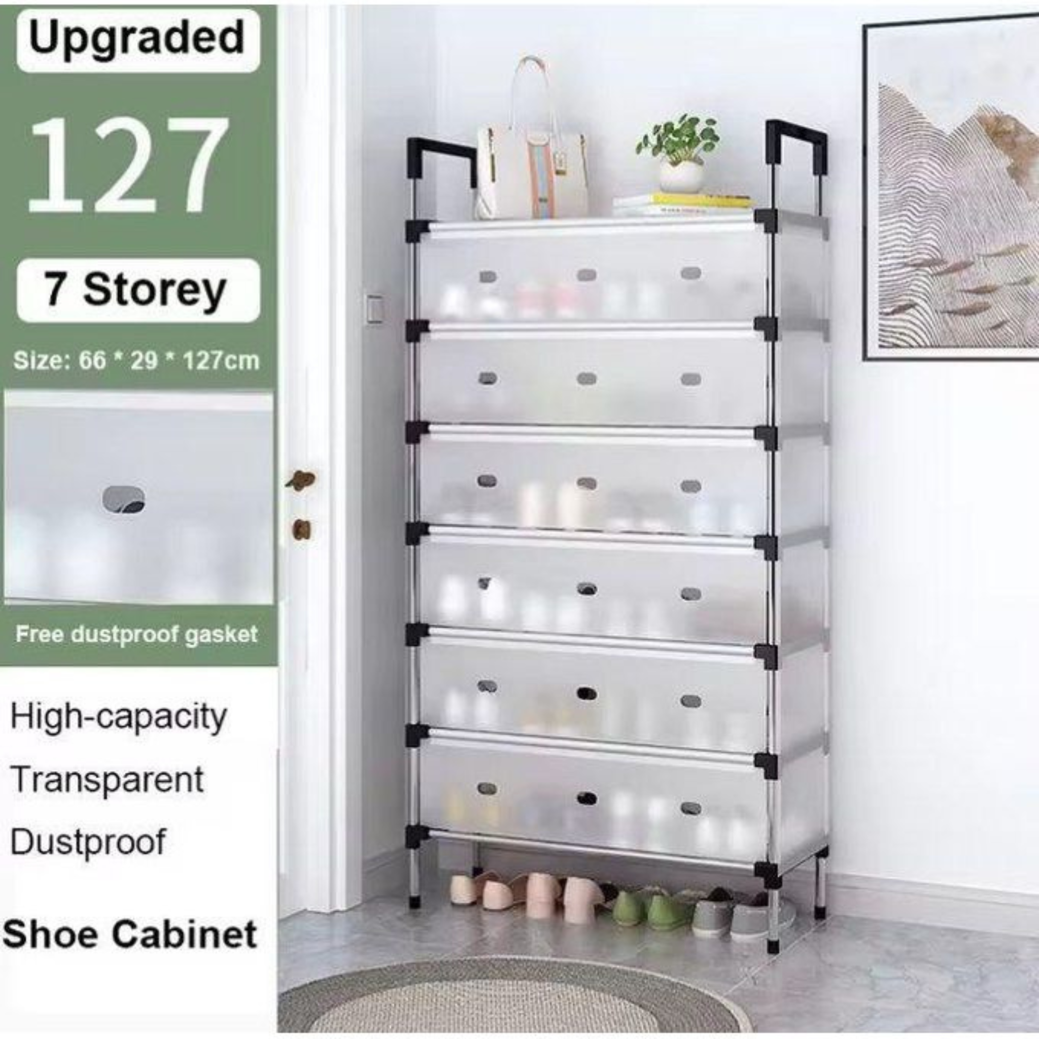 Armoire à chaussures 7 couches – Grande capacité, anti-poussière, pour maison & dortoir