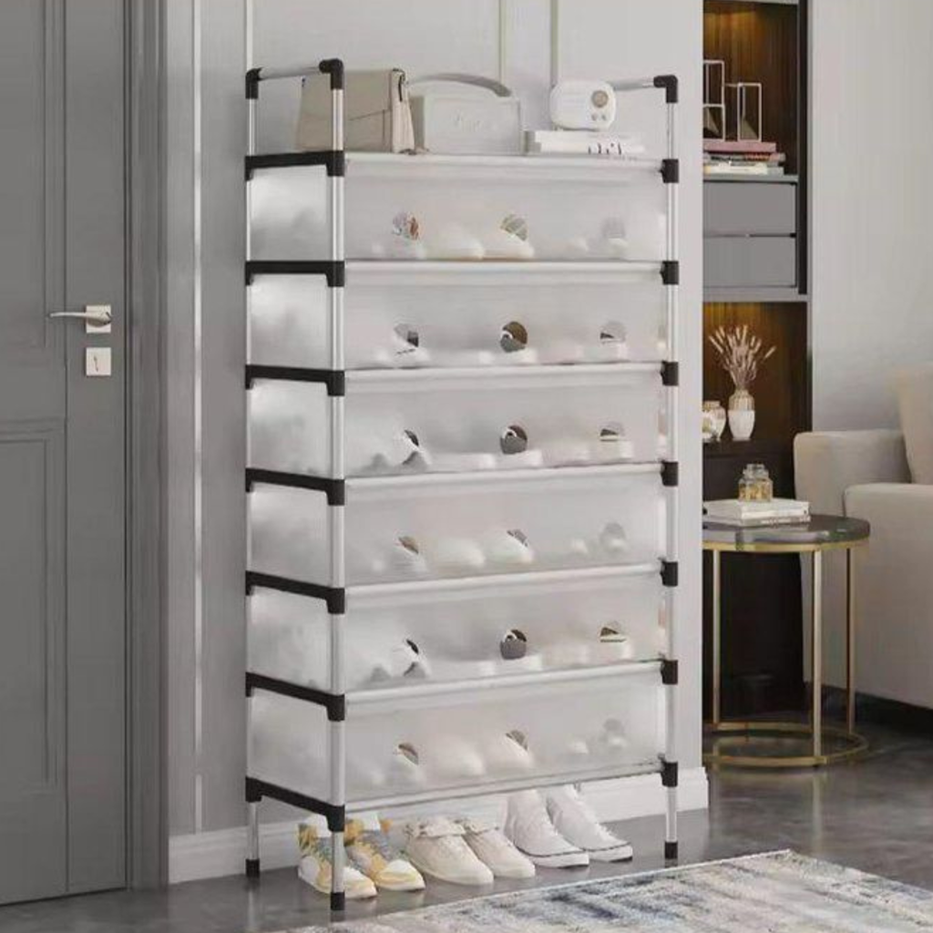 Armoire à chaussures 7 couches – Grande capacité, anti-poussière, pour maison & dortoir