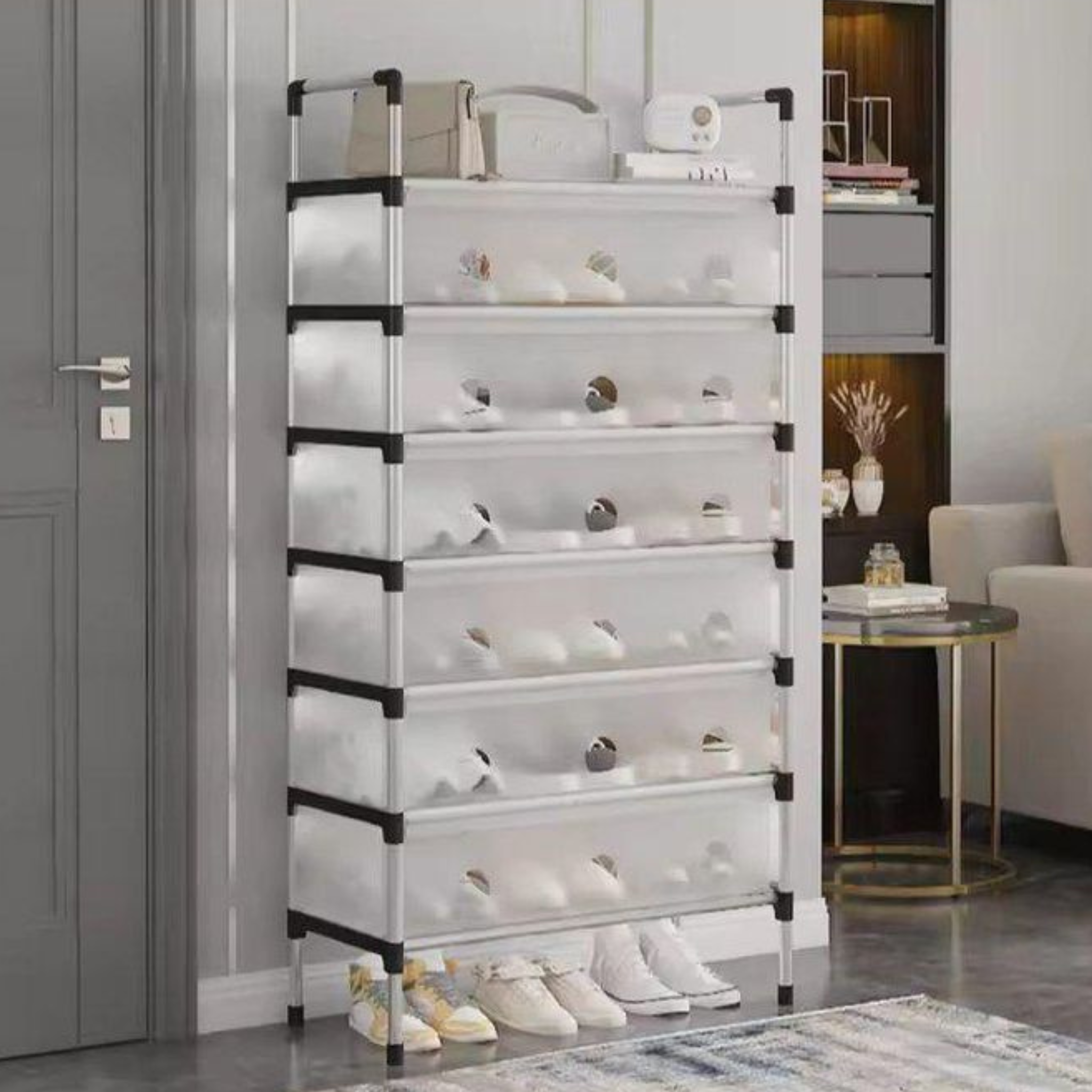 Armoire à chaussures 7 couches – Grande capacité, anti-poussière, pour maison & dortoir