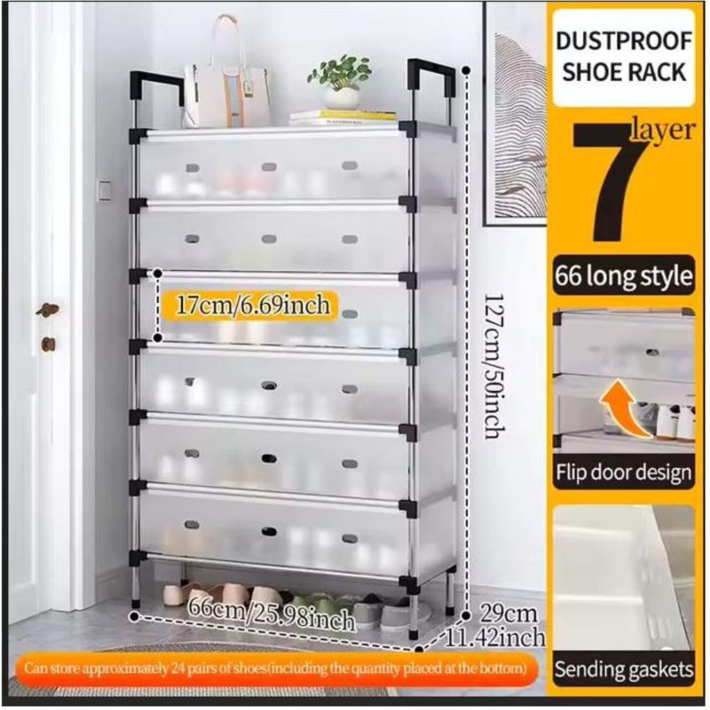 Armoire à chaussures 7 couches – Grande capacité, anti-poussière, pour maison & dortoir