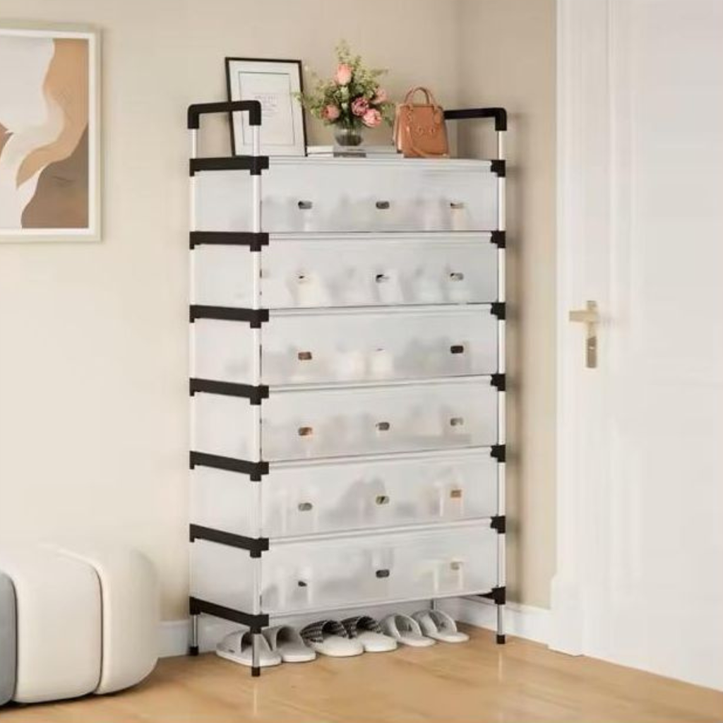 Armoire à chaussures 7 couches – Grande capacité, anti-poussière, pour maison & dortoir