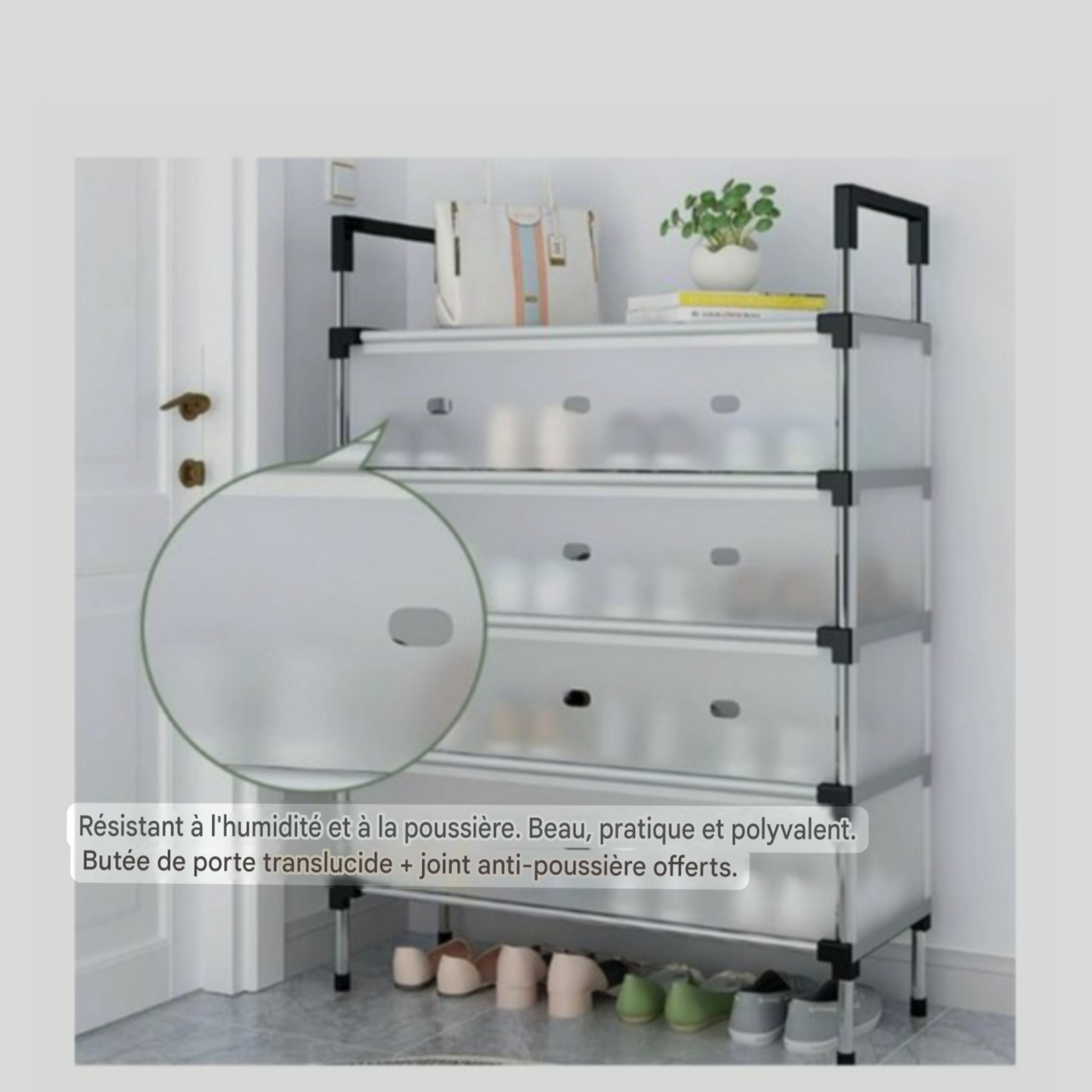 Armoire à chaussures 7 couches – Grande capacité, anti-poussière, pour maison & dortoir