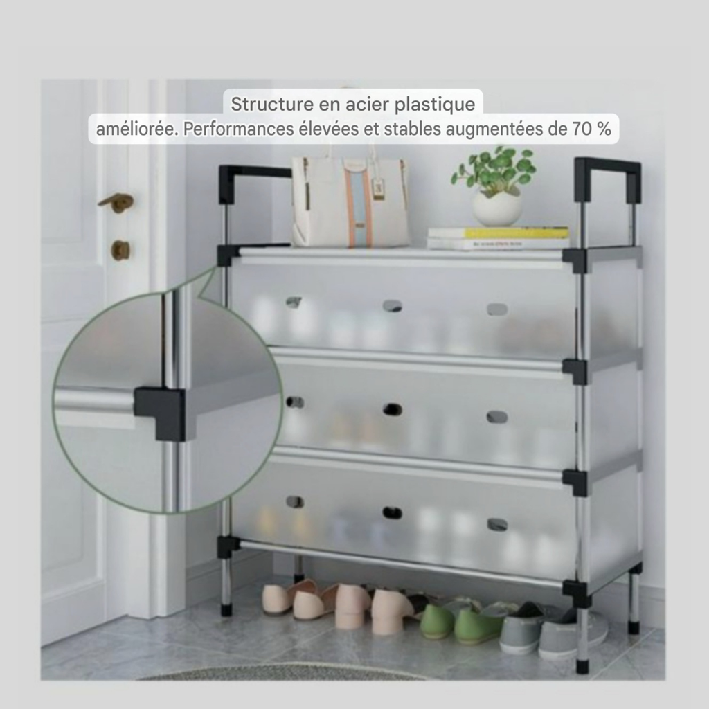 Armoire à chaussures 7 couches – Grande capacité, anti-poussière, pour maison & dortoir