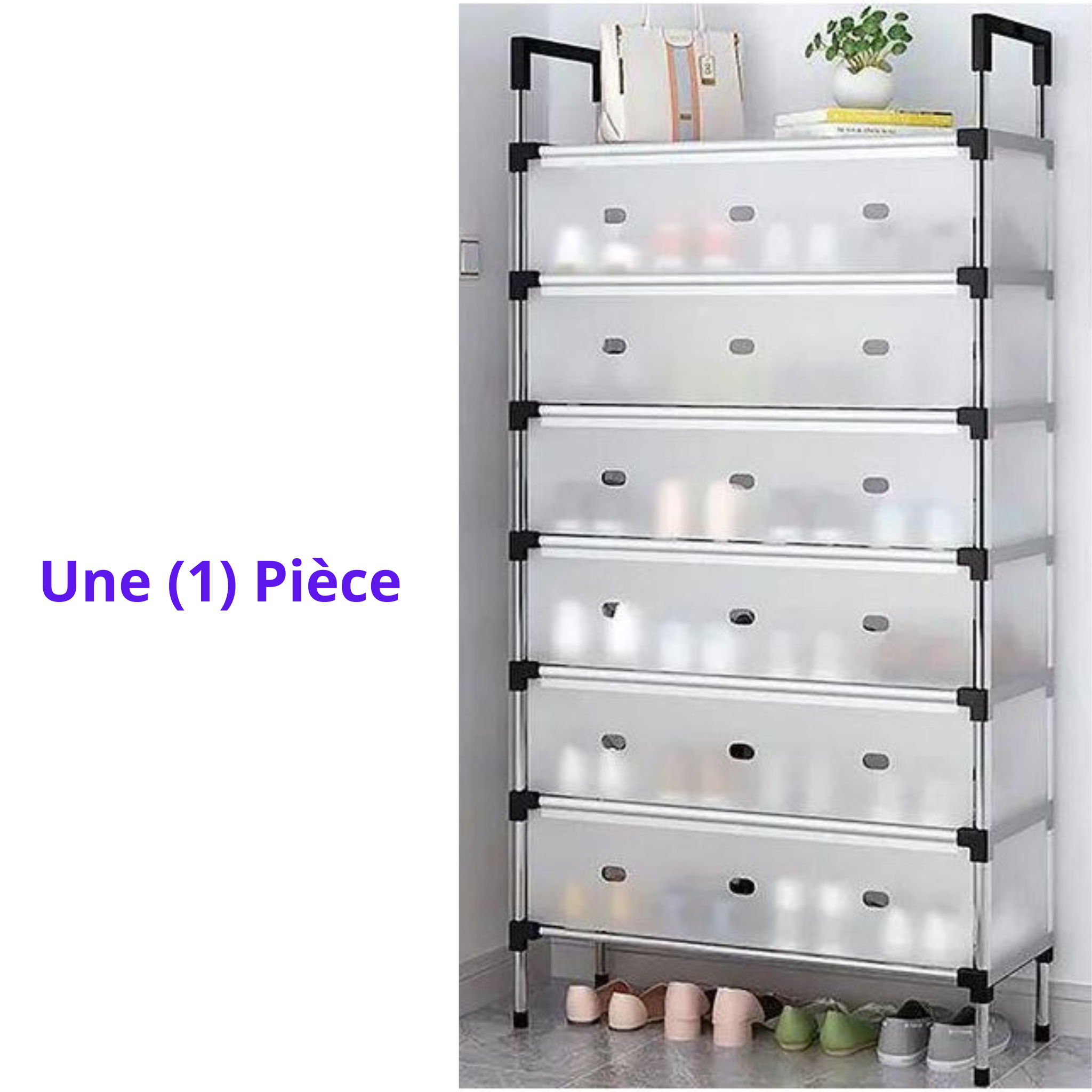 Armoire à chaussures 7 couches – Grande capacité, anti-poussière, pour maison & dortoir
