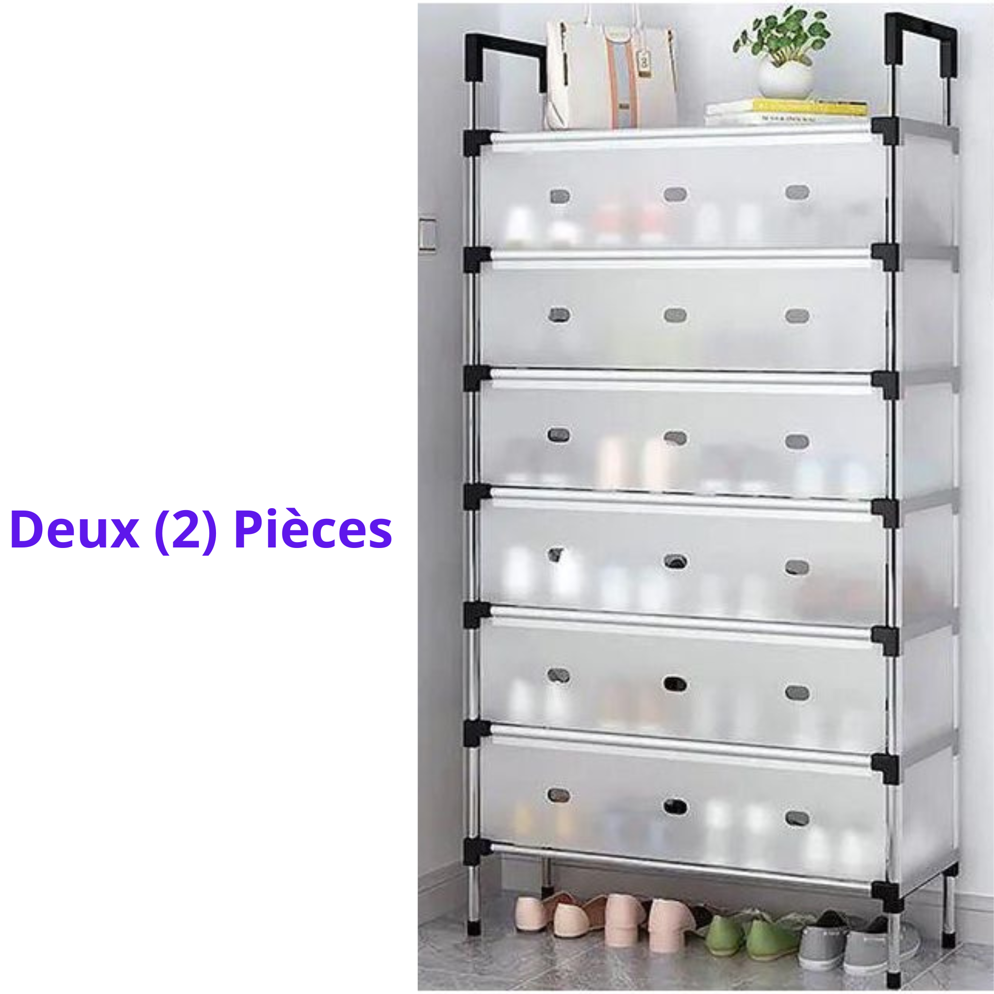 Armoire à chaussures 7 couches – Grande capacité, anti-poussière, pour maison & dortoir