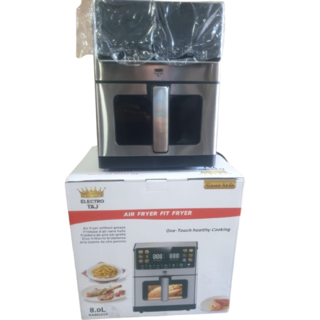 ELECTRO TAJ Air Fryer 8L – 2100W – Écran LED tactile – 12 programmes – Sans huile – Modèle RA886DSV