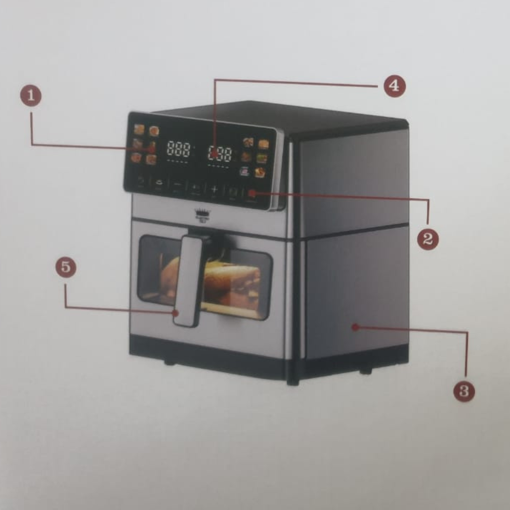 ELECTRO TAJ Air Fryer 8L – 2100W – Écran LED tactile – 12 programmes – Sans huile – Modèle RA886DSV