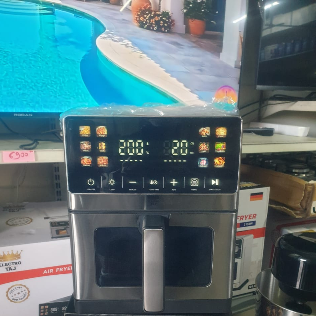 ELECTRO TAJ Air Fryer 8L – 2100W – Écran LED tactile – 12 programmes – Sans huile – Modèle RA886DSV