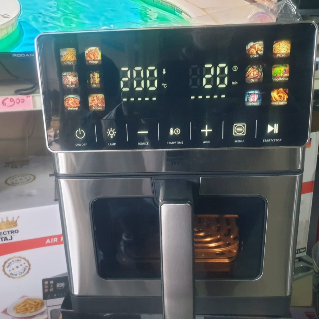 ELECTRO TAJ Air Fryer 8L – 2100W – Écran LED tactile – 12 programmes – Sans huile – Modèle RA886DSV