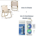 Pack Confort Outdoor – Chaise Pliable + Ventilateur Brumisateur