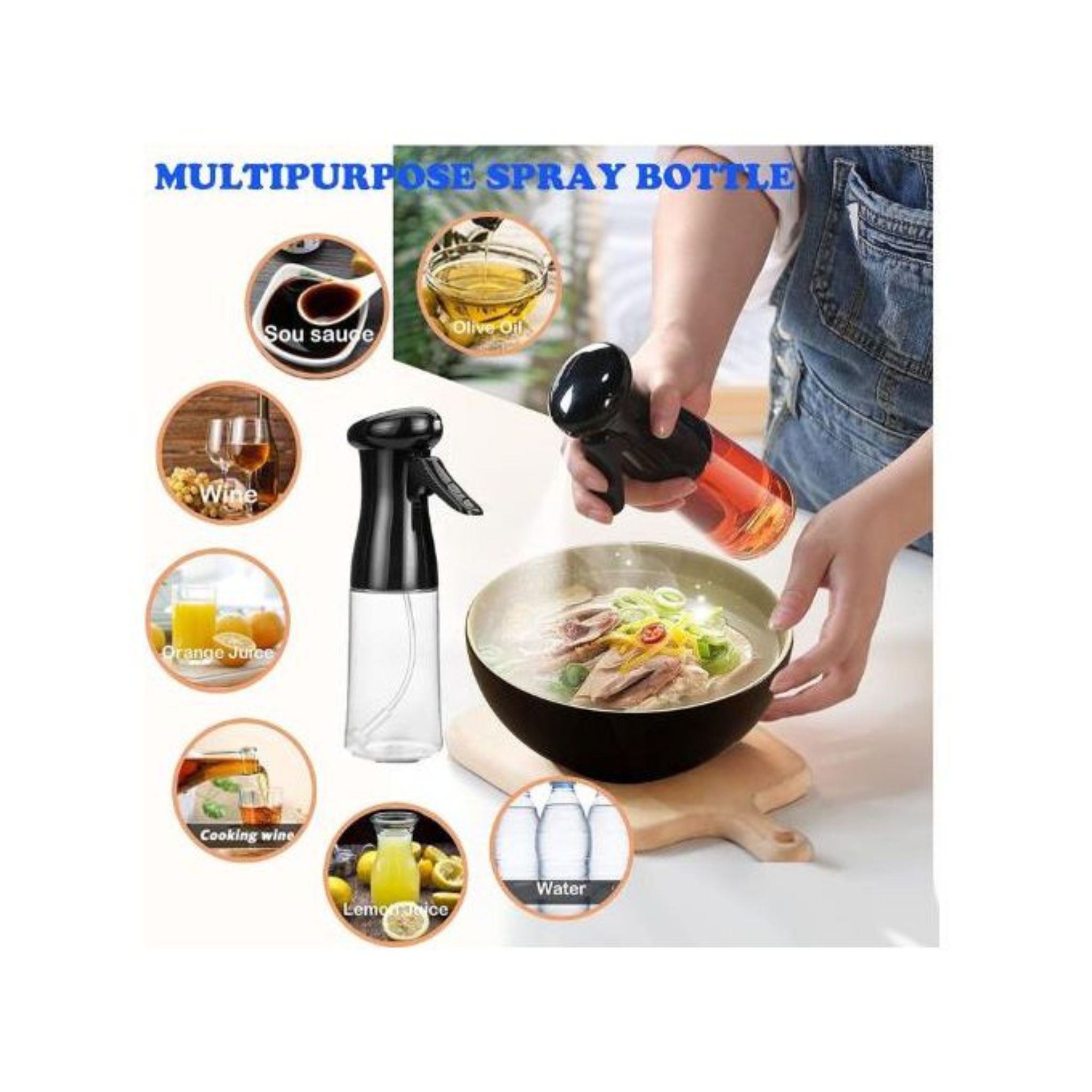 Lot de 2 Pulvérisateurs Huile (210 ml ou 170 ml) – Cuisine saine sans excès, Choix des tailles (Petit, Grand ou Mixte)