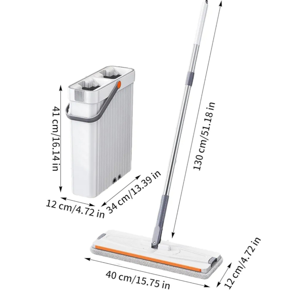 Nouveau Modèle – Balai Serpillère avec Seau d’Essorage + 7 Serpillères Lavables (Tous Sols)