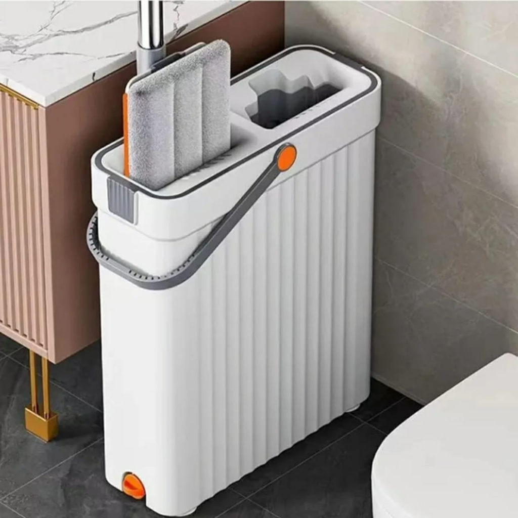 Nouveau Modèle – Balai Serpillère avec Seau d’Essorage + 7 Serpillères Lavables (Tous Sols)