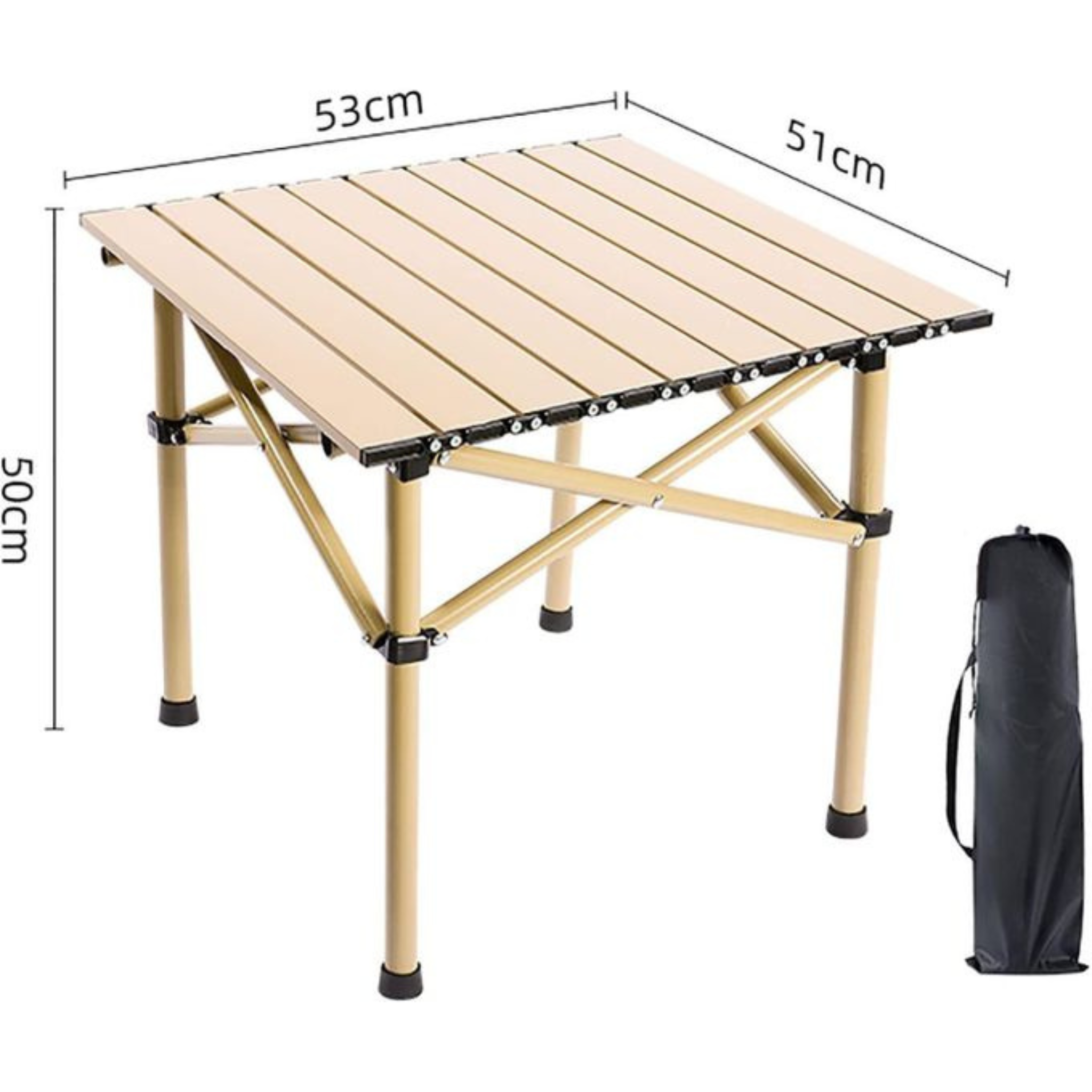 Pack Camping : Table Pliante Ultra-Stable + Chaise Confort - Noir & Beige