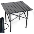 Pack Camping : Table Pliante Ultra-Stable + Chaise Confort - Noir & Beige