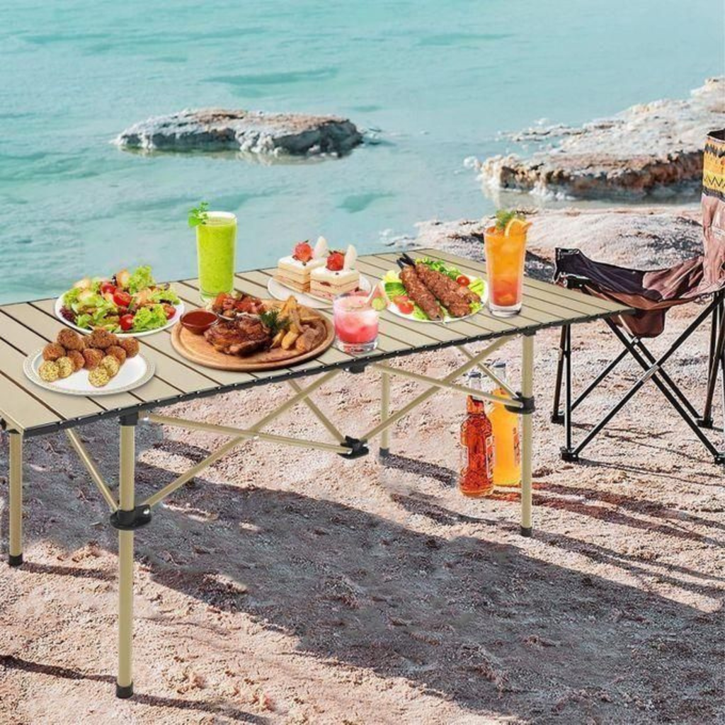 Kit Camping Pliable 95x55 - Table Aluminium Renforcée + Chaises Oxford (Pack 2 ou 4 Pers