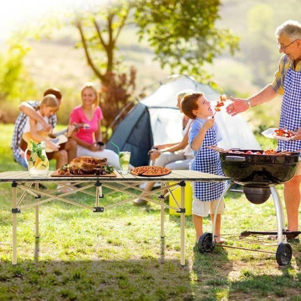 Kit Camping Pliable 95x55 - Table Aluminium Renforcée + Chaises Oxford (Pack 2 ou 4 Pers