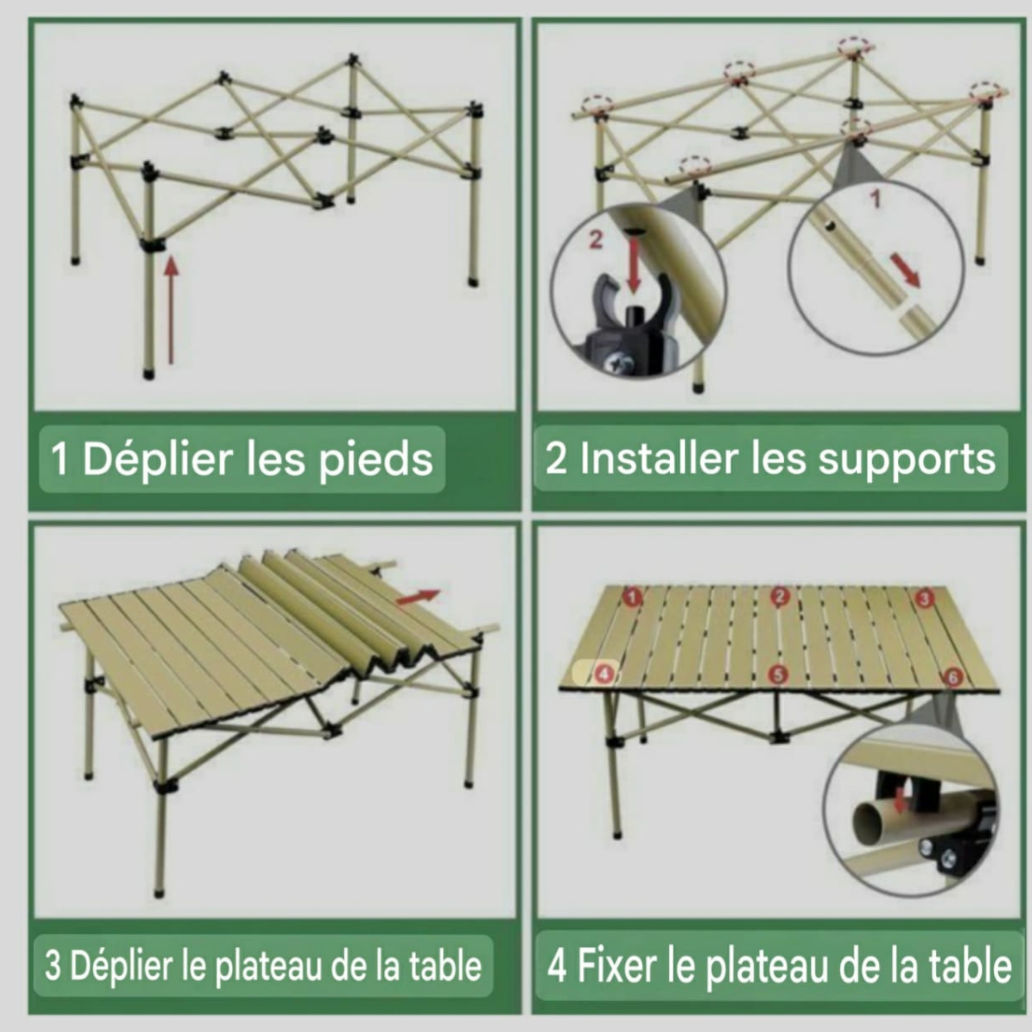 Kit Camping Pliable 95x55 - Table Aluminium Renforcée + Chaises Oxford (Pack 2 ou 4 Pers