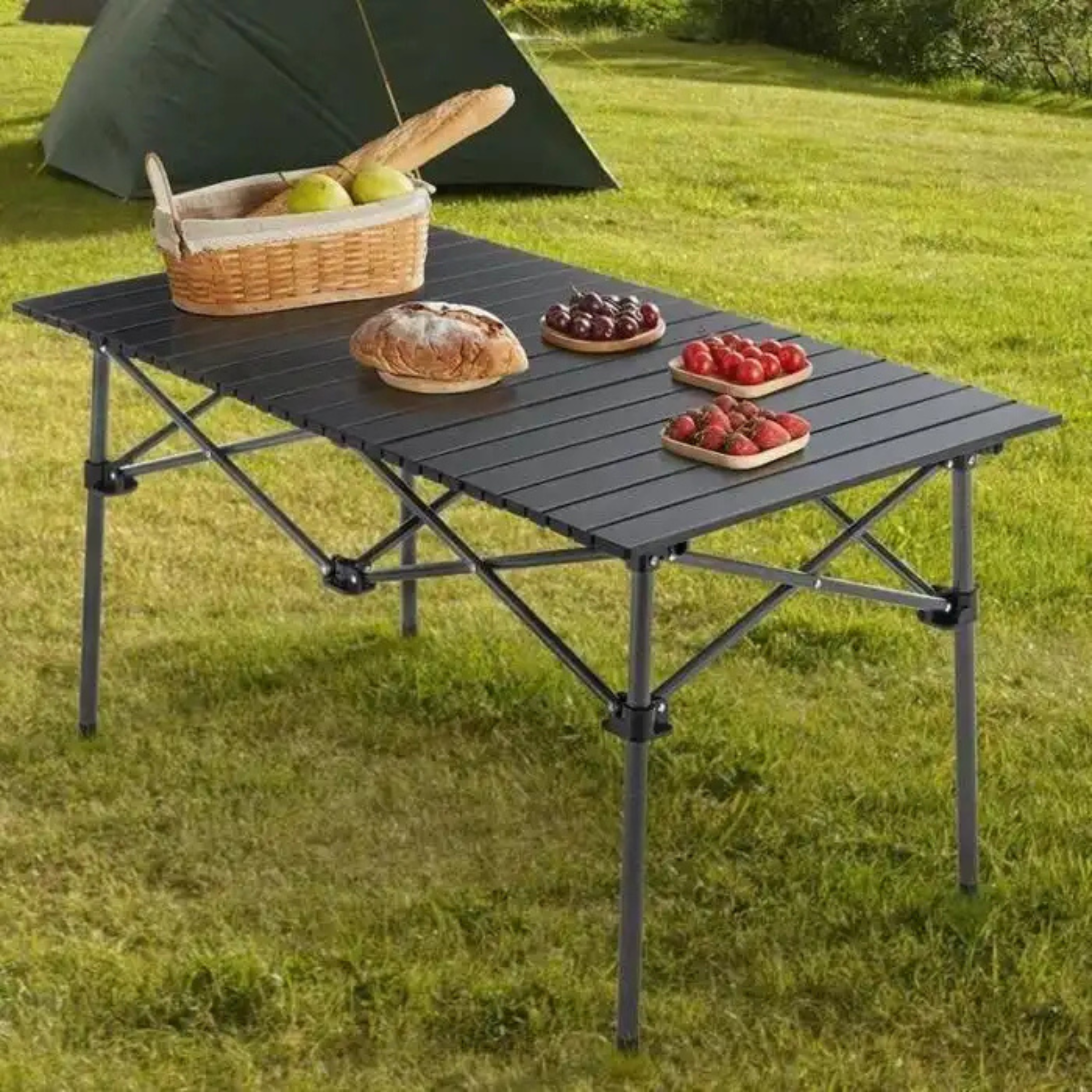 Kit Camping Pliable 95x55 - Table Aluminium Renforcée + Chaises Oxford (Pack 2 ou 4 Pers