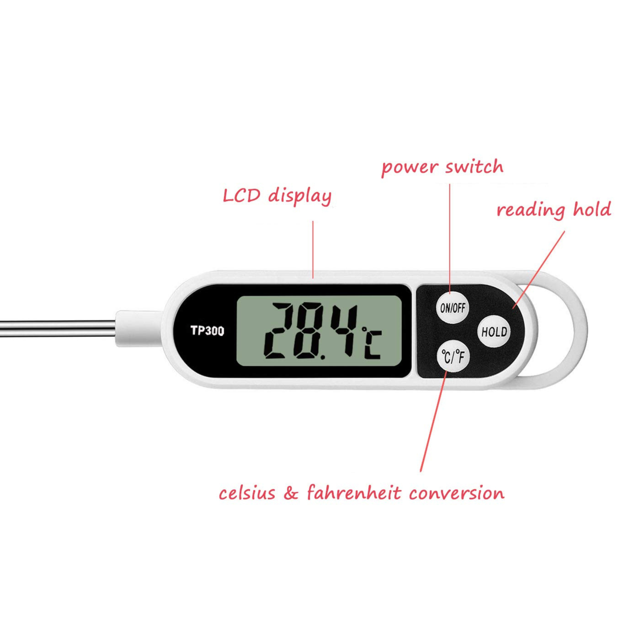 Thermomètre numérique de cuisine TP300, 1 à 10Pièces, pour eau et huile, pour la cuisson de la viande, sonde alimentaire, BBQ, four électronique, outils de cuisine