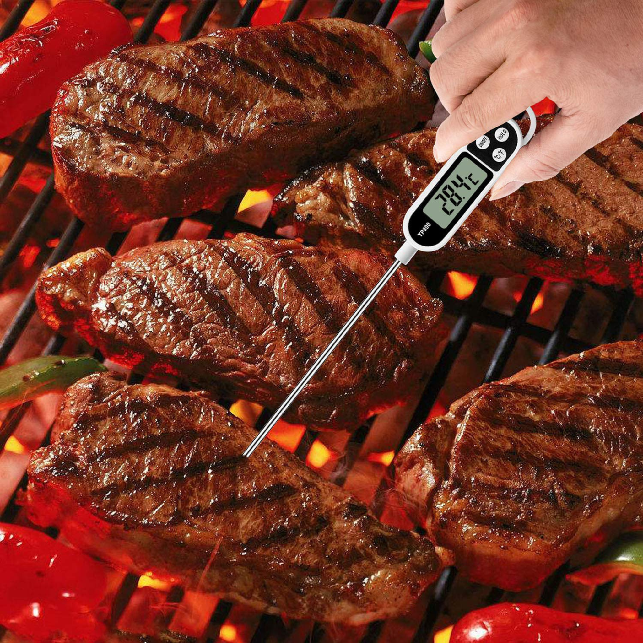 Thermomètre numérique de cuisine TP300, 1 à 10Pièces, pour eau et huile, pour la cuisson de la viande, sonde alimentaire, BBQ, four électronique, outils de cuisine