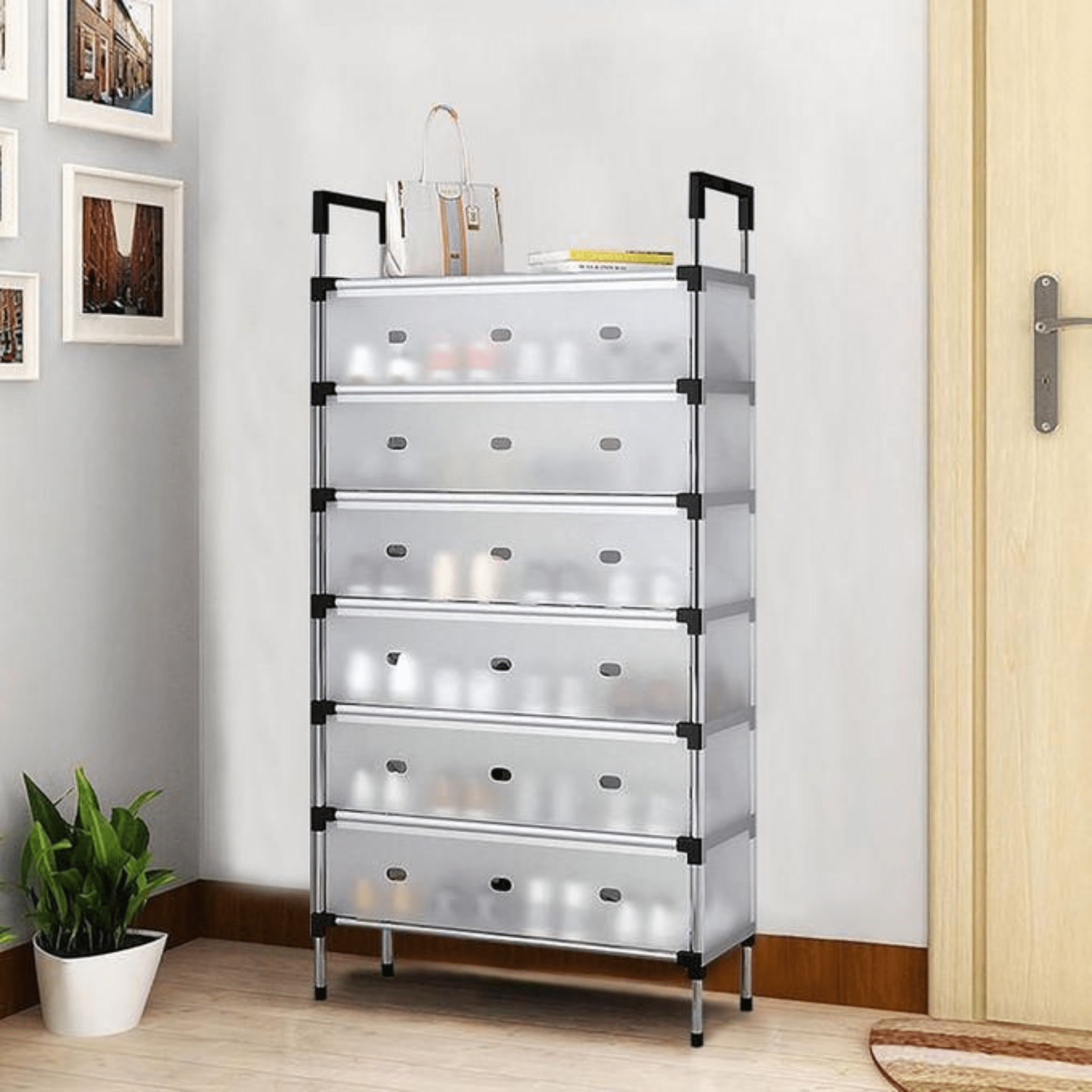 Armoire à chaussures 7 couches – Grande capacité, anti-poussière, pour maison & dortoir - Cuispra
