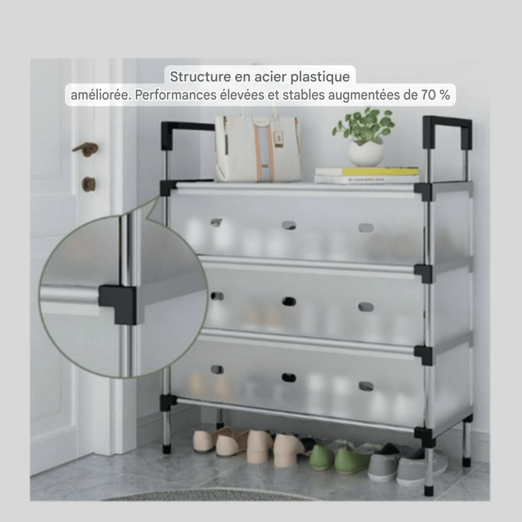 Armoire à chaussures 7 couches – Grande capacité, anti-poussière, pour maison & dortoir - Cuispra