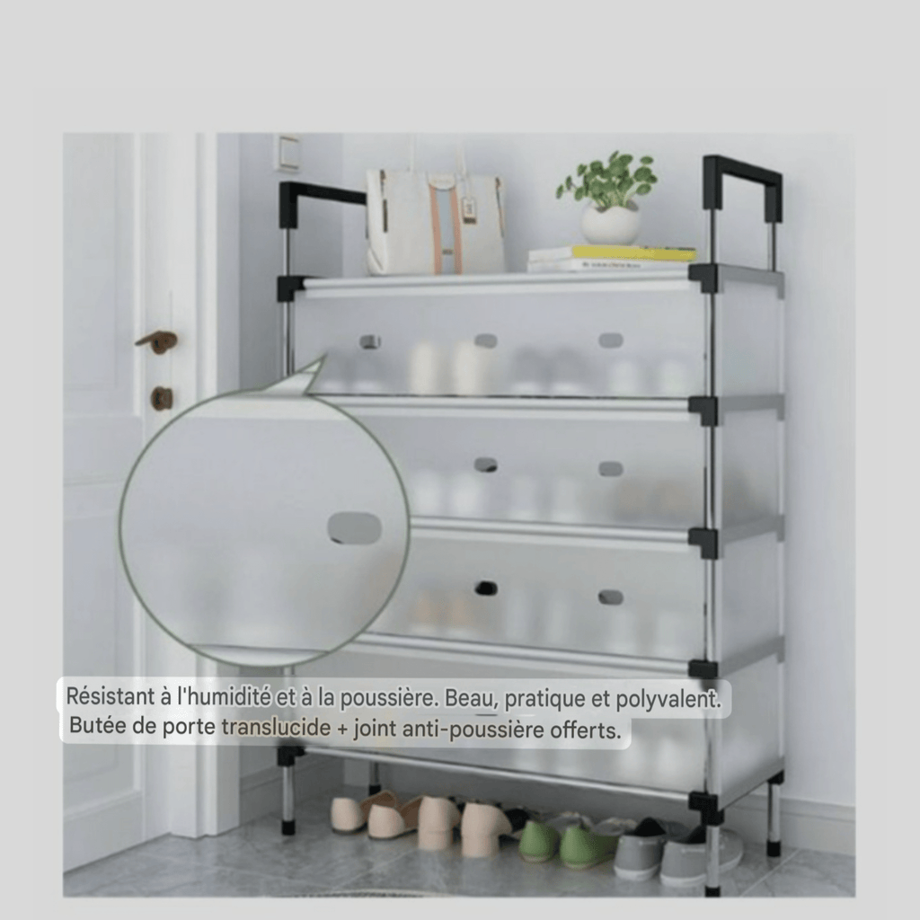 Armoire à chaussures 7 couches – Grande capacité, anti-poussière, pour maison & dortoir - Cuispra