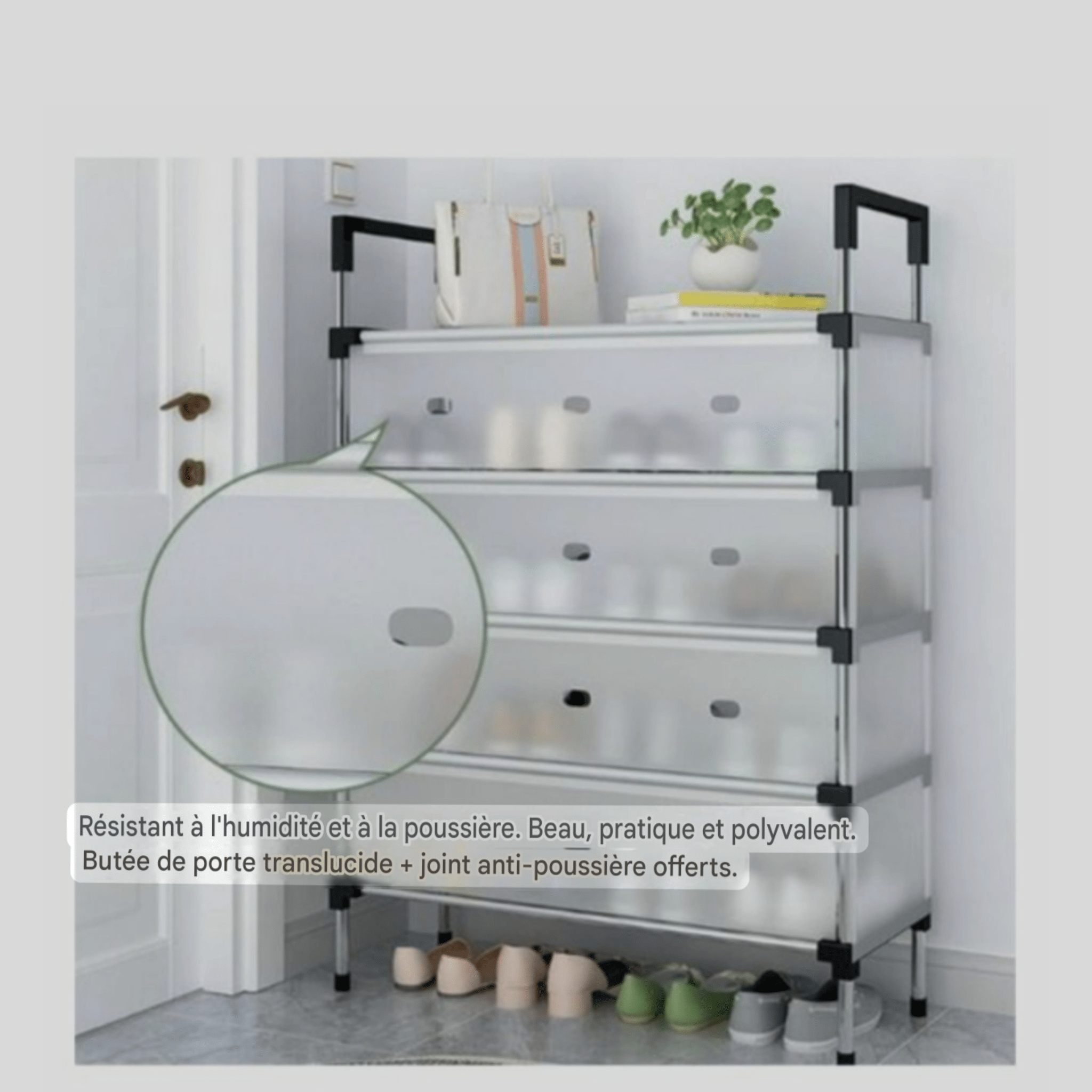 Armoire à chaussures 7 couches – Grande capacité, anti-poussière, pour maison & dortoir - Cuispra