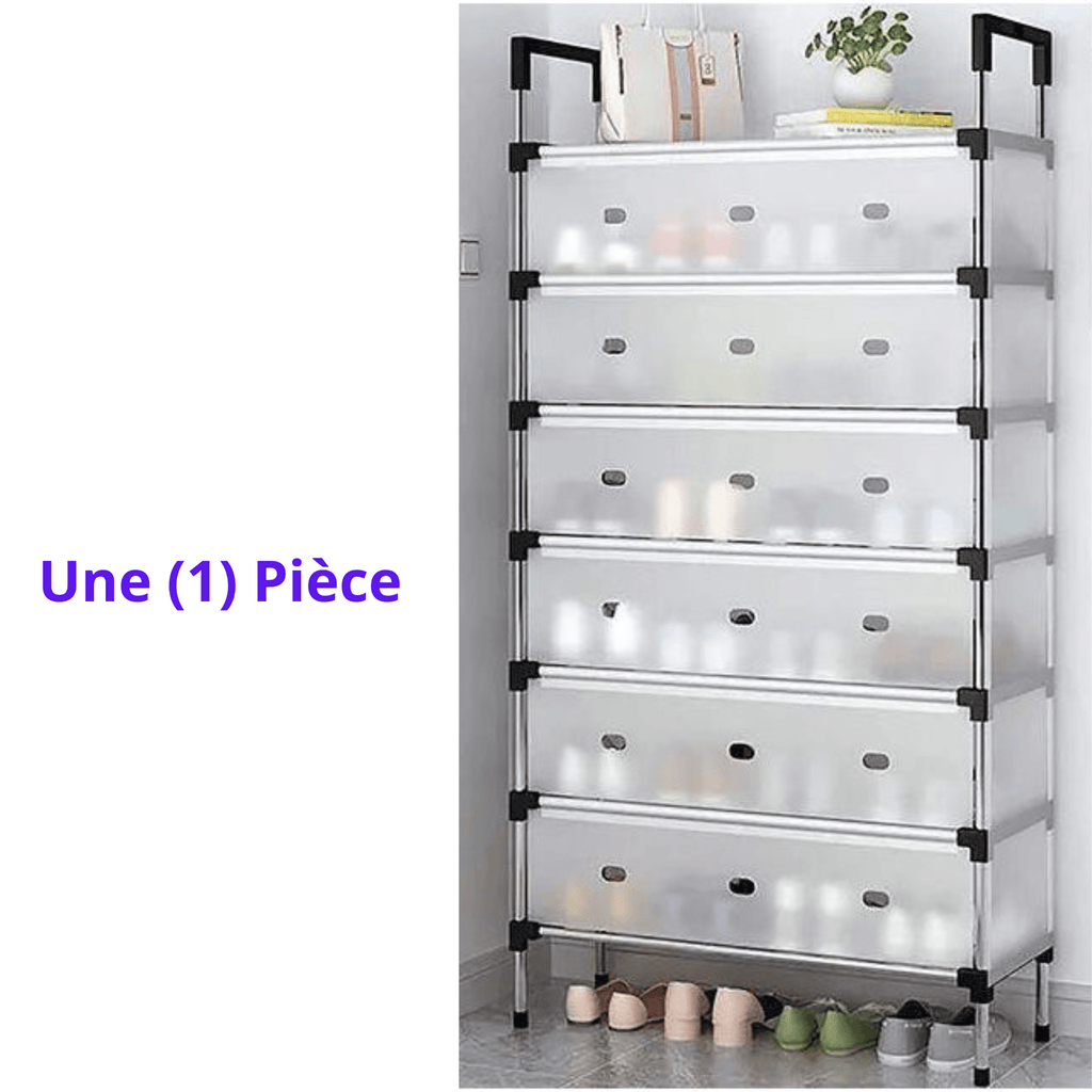Armoire à chaussures 7 couches – Grande capacité, anti-poussière, pour maison & dortoir - Cuispra