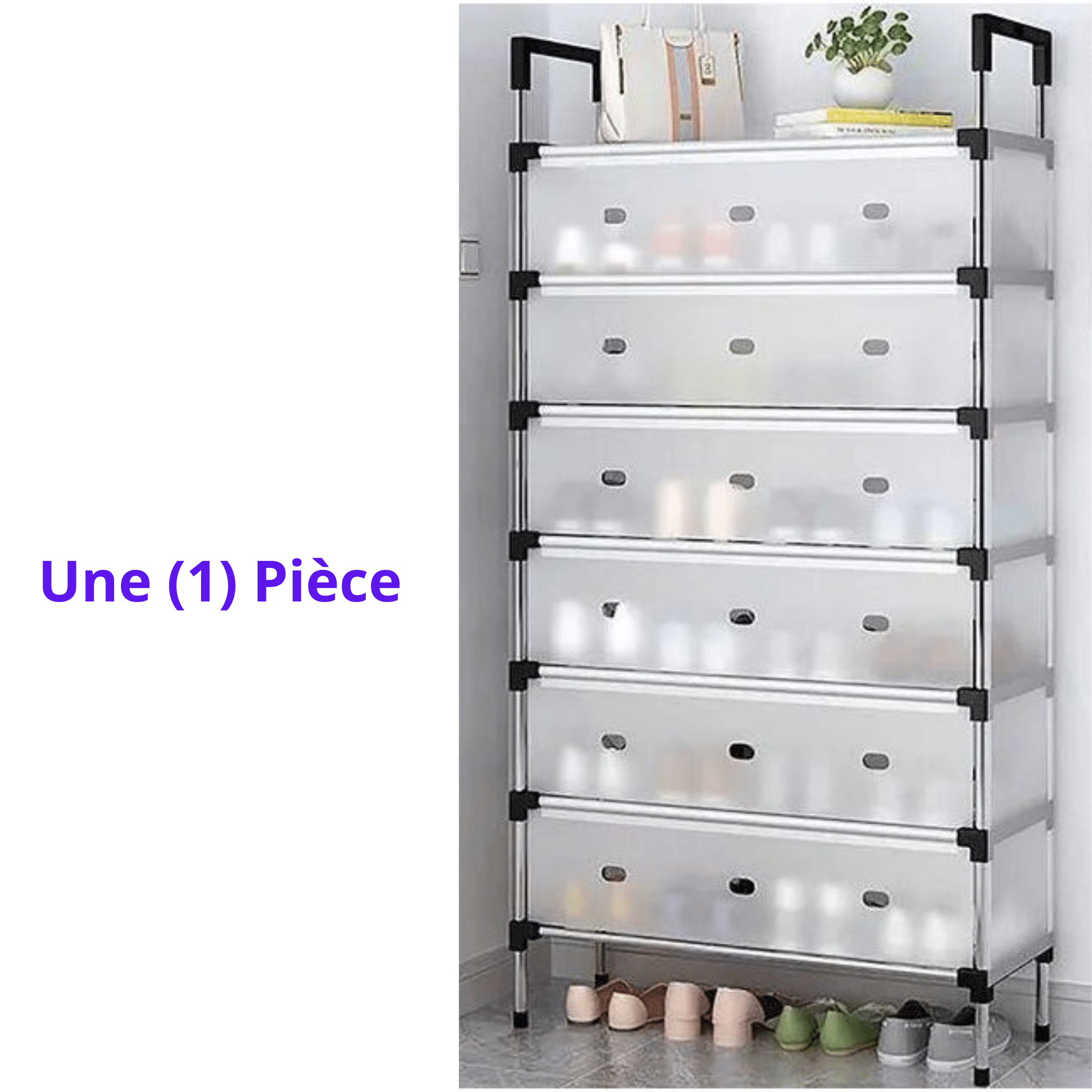 Armoire à chaussures 7 couches – Grande capacité, anti-poussière, pour maison & dortoir - Cuispra