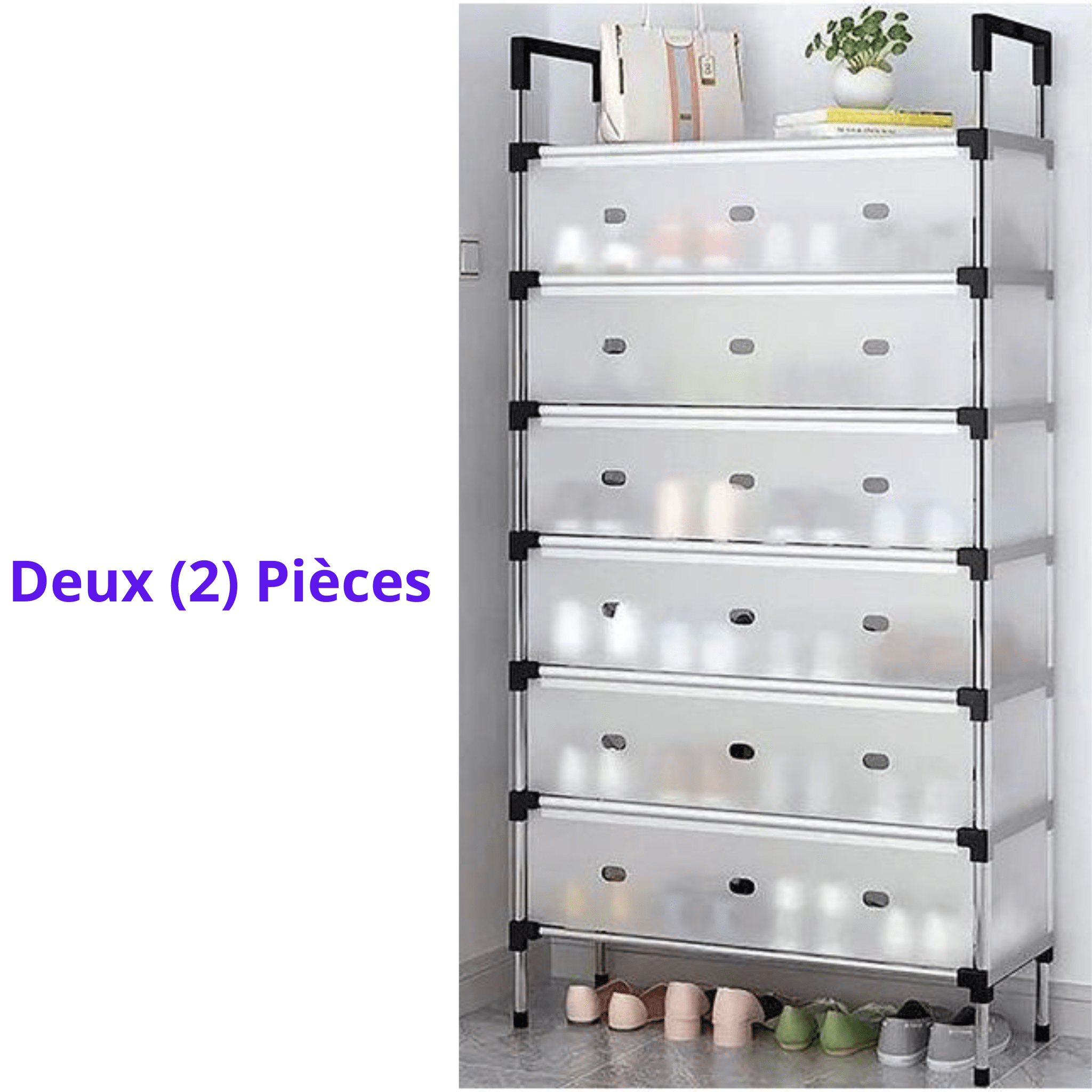 Armoire à chaussures 7 couches – Grande capacité, anti-poussière, pour maison & dortoir - Cuispra