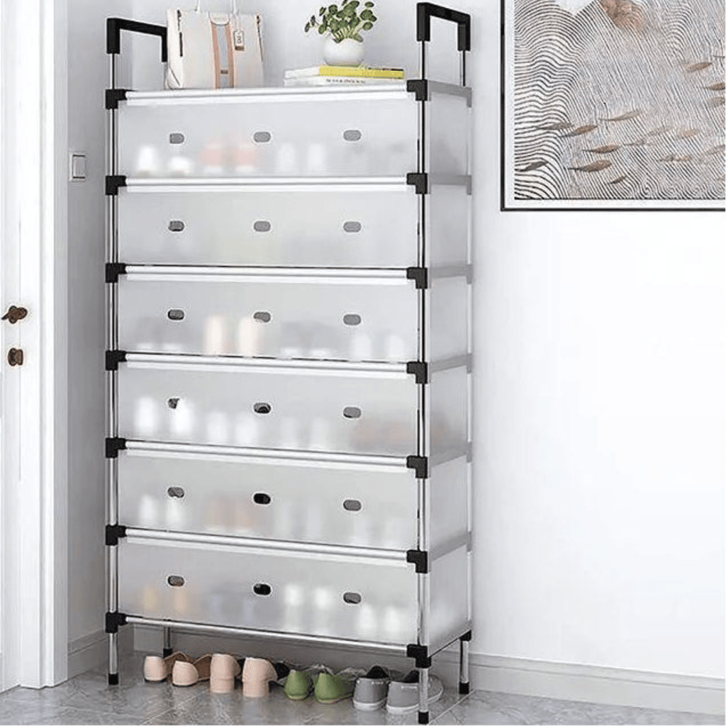 Armoire à chaussures 7 couches – Grande capacité, anti-poussière, pour maison & dortoir - Cuispra