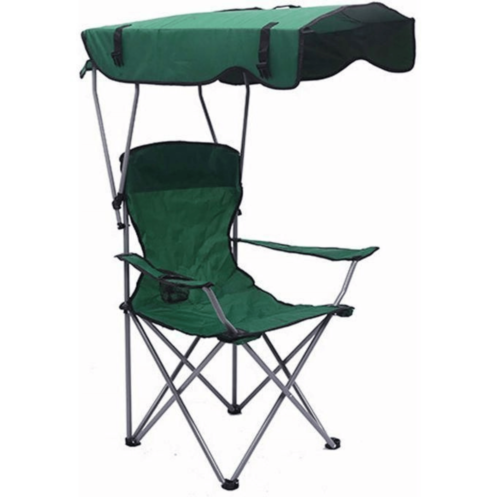Chaise Pliante avec Parasol UPF 50+ | Confort Haut Dossier + Porte-Gobelet | 3 Coloris (Vert, Bleu, Rouge) - Cuispra