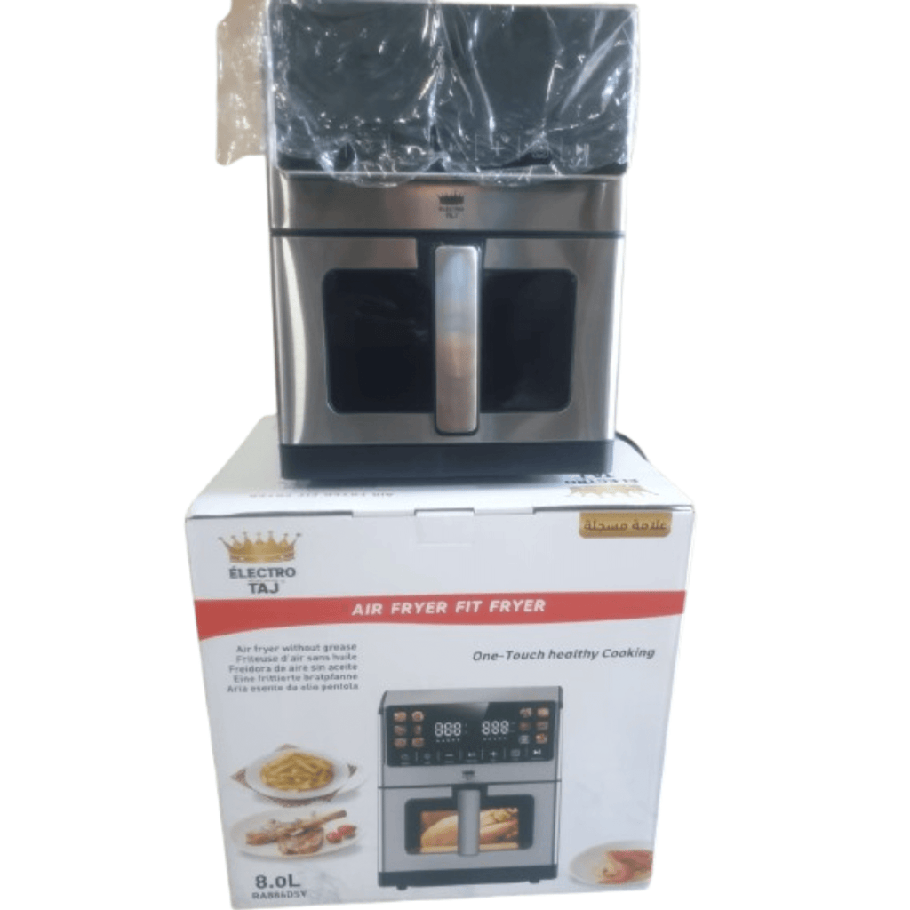 ELECTRO TAJ Air Fryer 8L – 2100W – Écran LED tactile – 12 programmes – Sans huile – Modèle RA886DSV - Cuispra