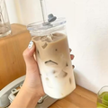 Mug Carré en Verre avec Couvercle et Paille – Élégant & Résistant - Cuispra