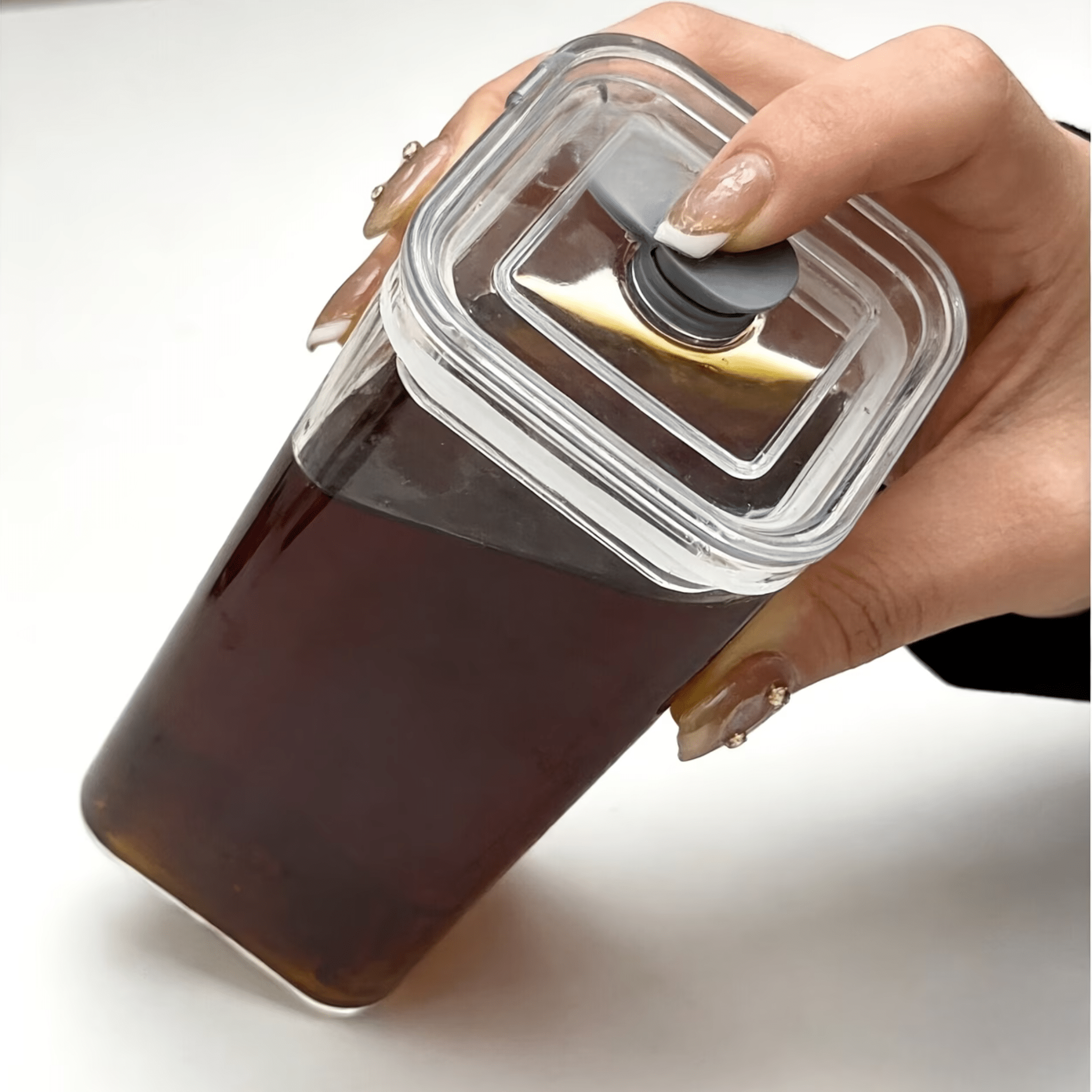 Mug Carré en Verre avec Couvercle et Paille – Élégant & Résistant - Cuispra