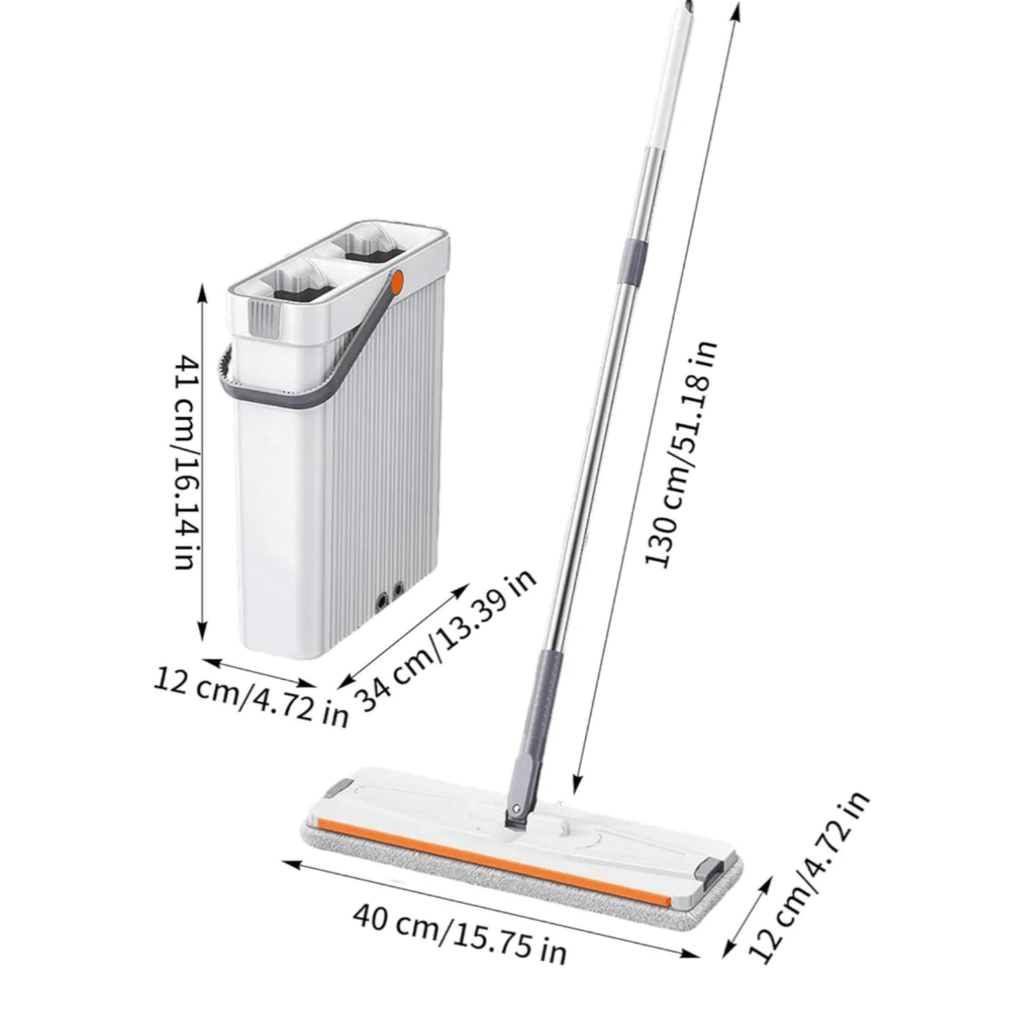 Nouveau Modèle – Balai Serpillère avec Seau d’Essorage + 7 Serpillères Lavables (Tous Sols) - Cuispra