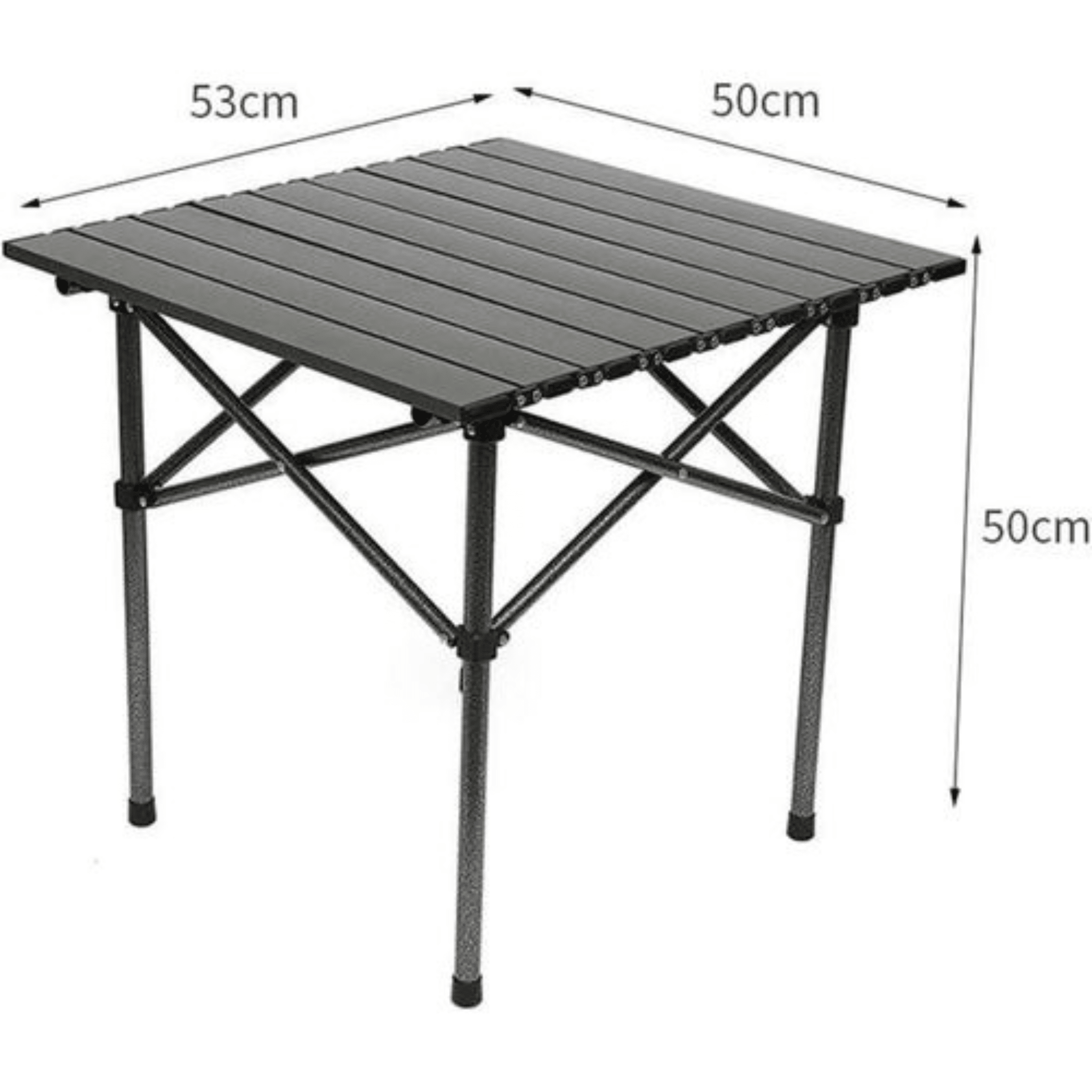 Pack Camping : Table Pliante Ultra-Stable + Chaise Confort - Noir & Beige - Cuispra