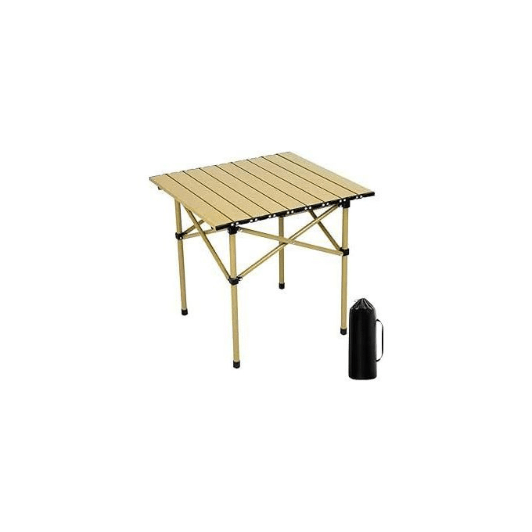 Pack Camping : Table Pliante Ultra-Stable + Chaise Confort - Noir & Beige - Cuispra