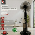 Ventilateur Brumisateur Haute Puissance 75W - Réservoir 3.2L, Télécommande et Minuterie 7.5h - Cuispra