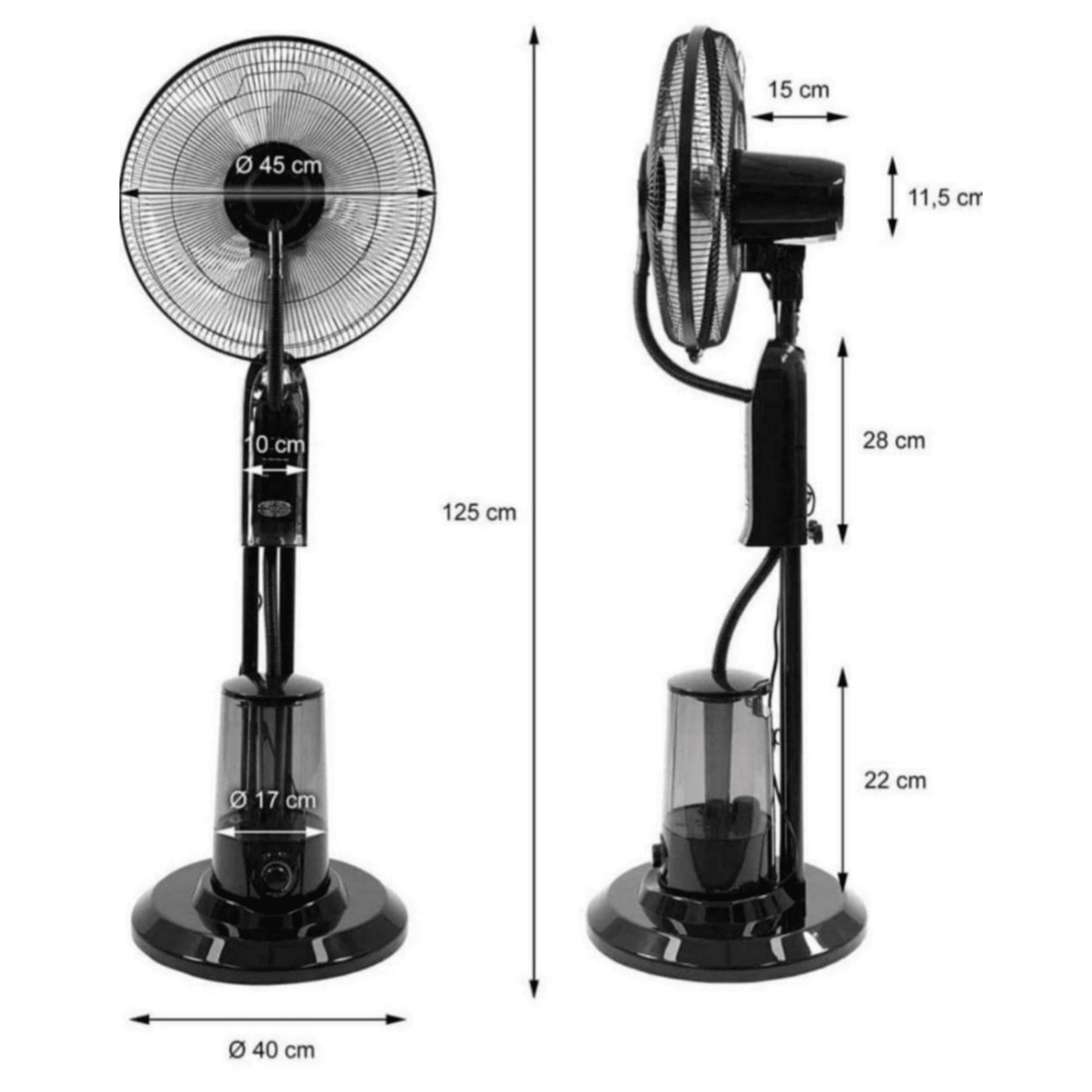Ventilateur Brumisateur Haute Puissance 75W - Réservoir 3.2L, Télécommande et Minuterie 7.5h - Cuispra