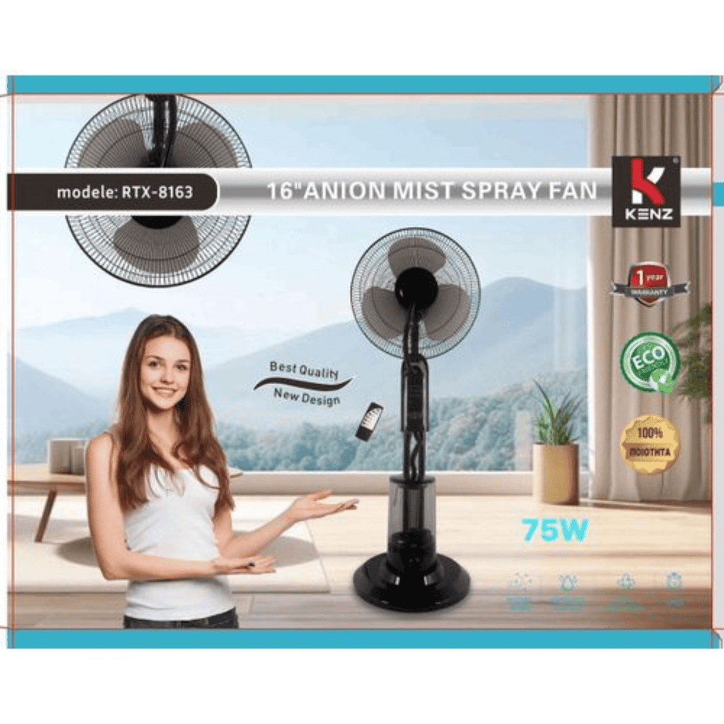 Ventilateur Brumisateur Haute Puissance 75W - Réservoir 3.2L, Télécommande et Minuterie 7.5h - Cuispra